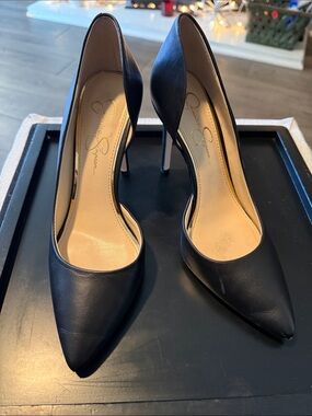 Jessica Simpson Black Pointed-Toe Stiletto Heels